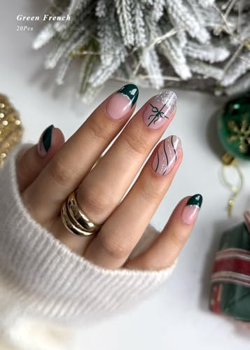 Semi Cured Gel Nail Strips French Snowflake 20 Pcs B35357