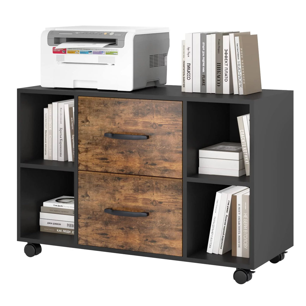 35.4" Mobile Lateral File Cabinet with 3 Drawers J8055