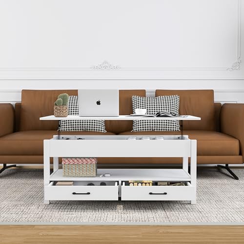 Lift Top Coffee Table with Hidden Compartment and Drawers P9248