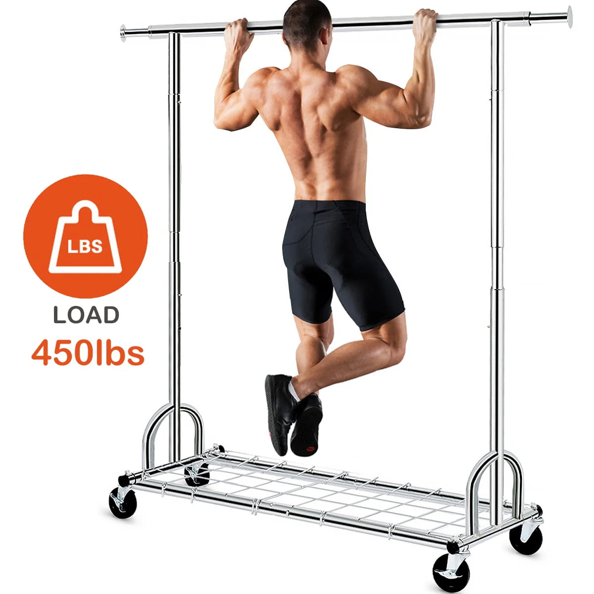 450 lbs Clothing Rack with Shelves A834273