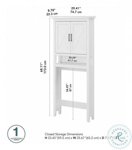 White Over The Toilet Storage Cabinet C867