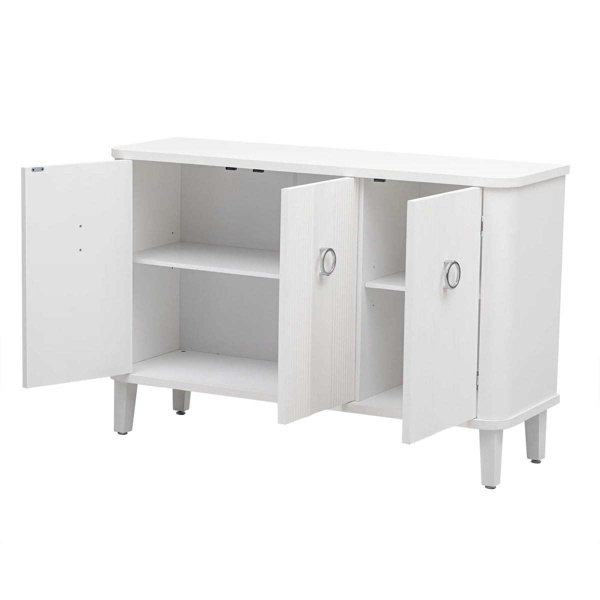 Solid Wood Veneer Storage Cabinet with Three Doors H5730