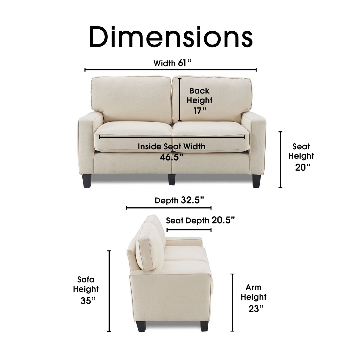 Buttercream Fabric Loveseat Y69731