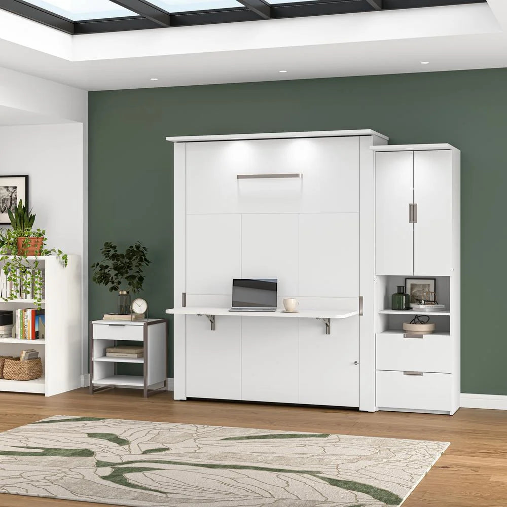 White Queen Murphy Bed A70836