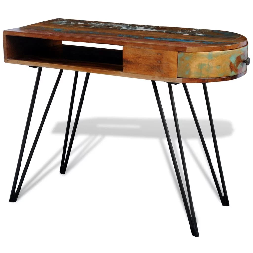 Solid Wood Desk with Iron Pin Legs V777