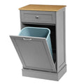 Grey Wooden Tilt Out Trash Cabinet with Cutting Board F43743