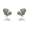 Raspberry Faux Leather Adjustable Swivel Chair Set of 2 Y981095