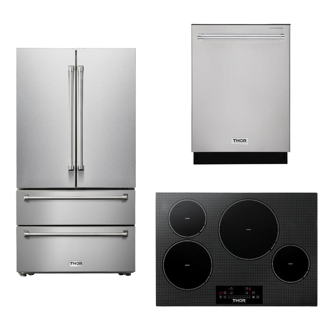 30 Induction Cooktop, Refrigerator, Dishwasher Q3303