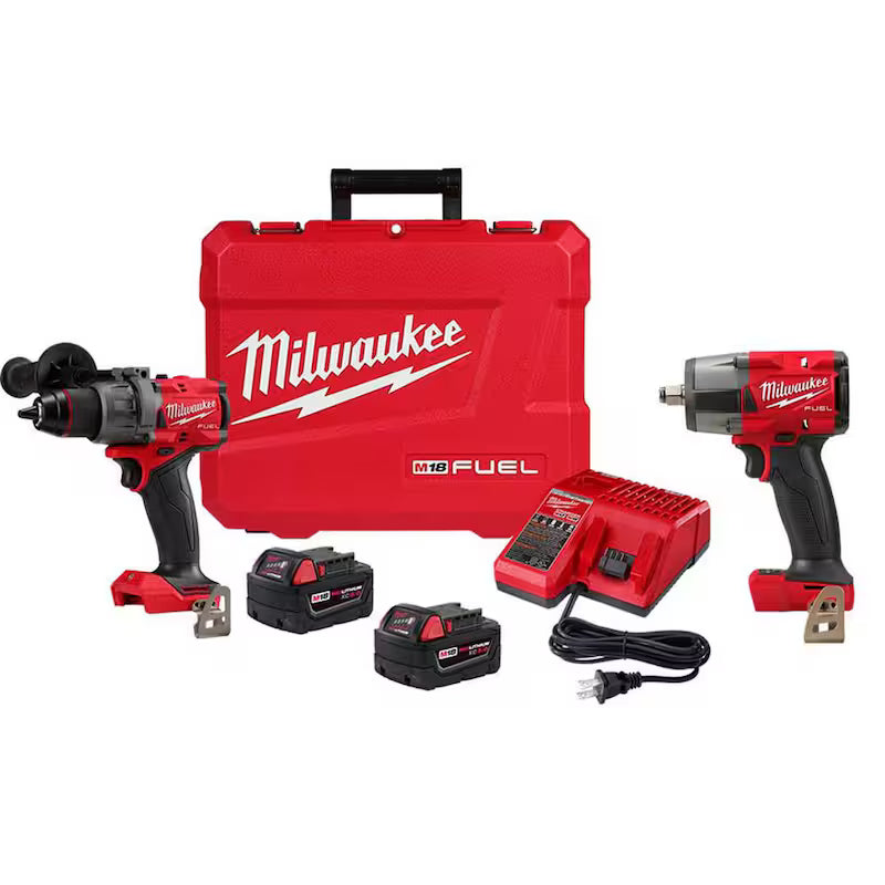 18-V Lithium-Ion Brushless Cordless Hammer Drill and Impact Wrench Kit K71499