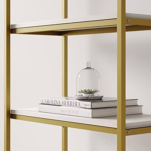5-Shelf Wood Bookcase with Metal Frame D988908
