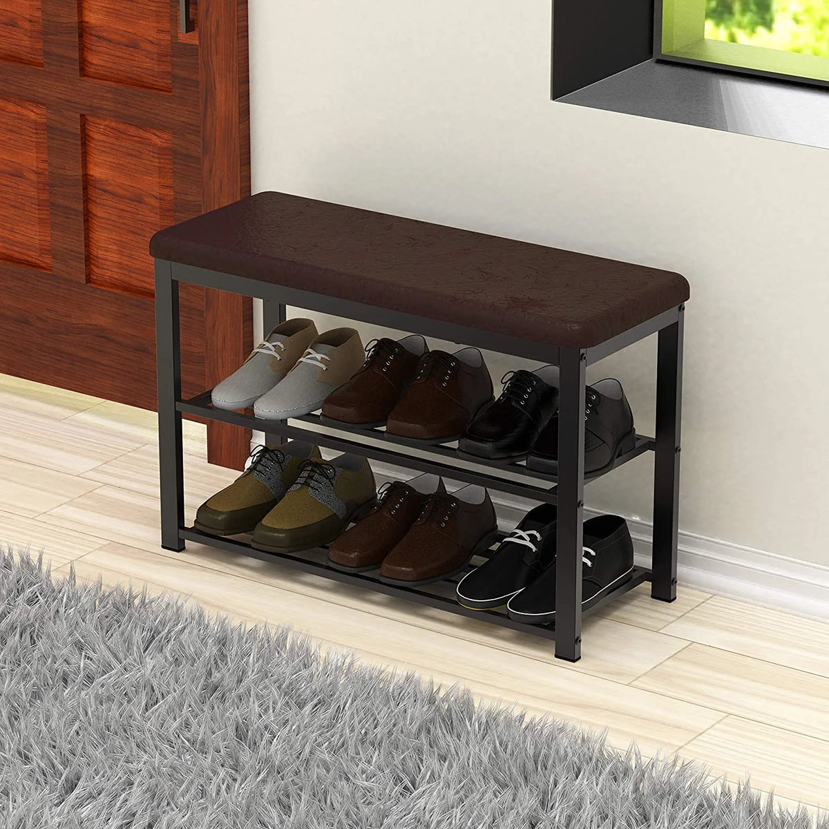 Shoe Rack Bench Storage Organizer P698670