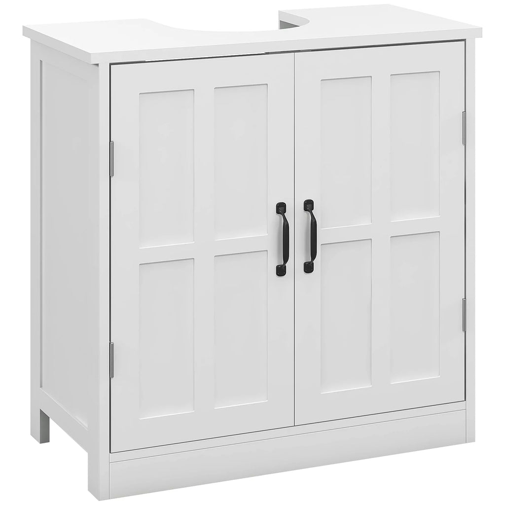 White Bathroom Sink Cabinet with Adjustable Shelf M352