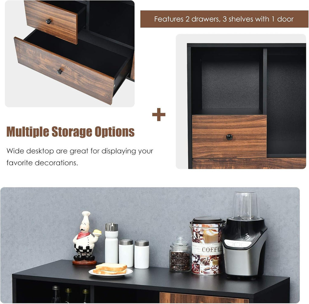 Black Brown 2 Drawer Wood Mobile Filing Cabinet K97578