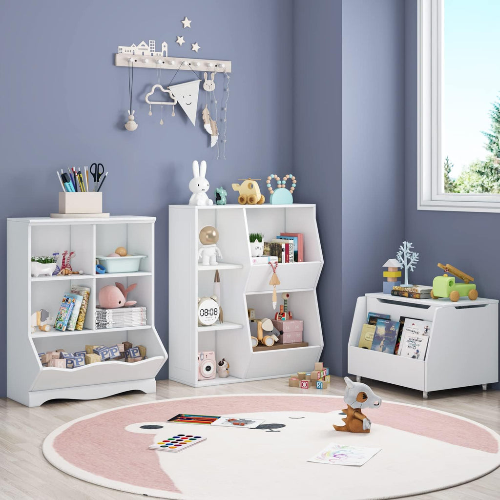 White 5 Cubby Toy Storage Organizer R3364