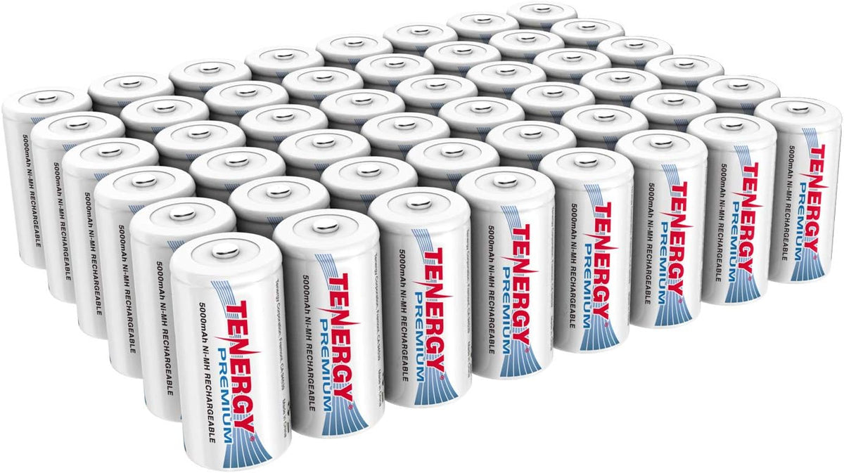 Rechargeable C Batteries 5000mAh NiMH 48 Pack H75490