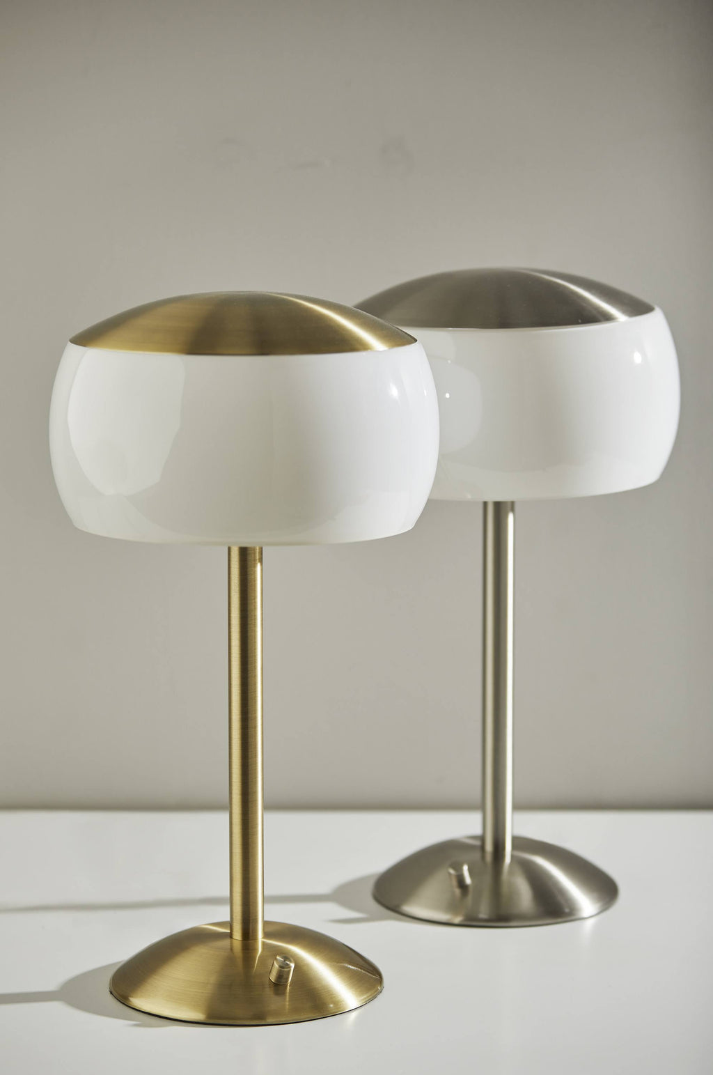 Milk White Brushed Steel Desk Lamp W24825