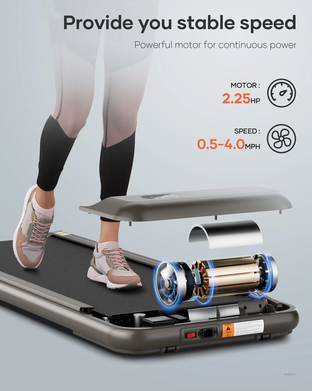 Treadmill Walking Pad with Remote Control 2 in 1 Portable Y406787
