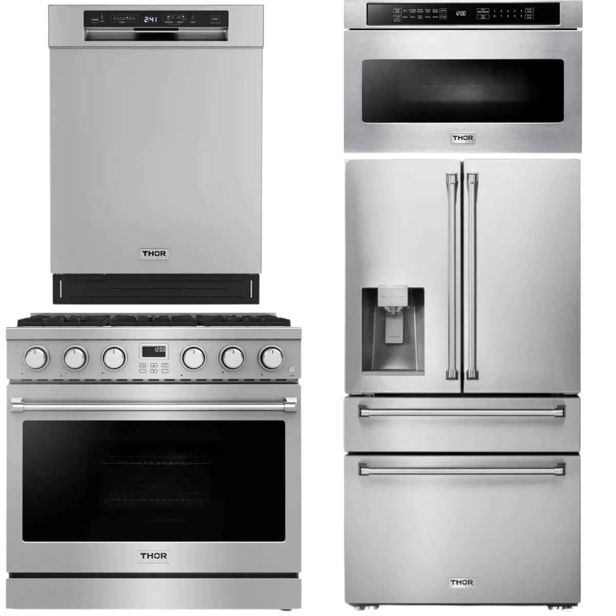 36 Gas Range, Refrigerator, Dishwasher and Microwave L58126