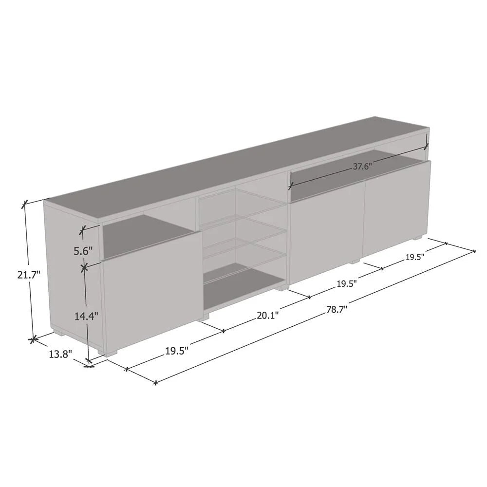 White Glossy 79-inch Wide TV Stand Z1938