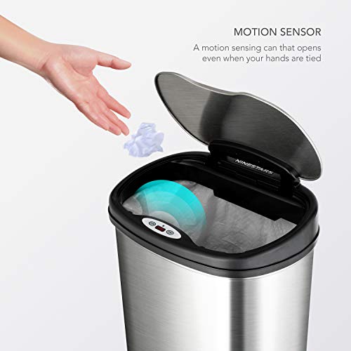 Automatic Touchless Infrared Motion Sensor Trash Can Combo Set, 13 Gal & 2 Gal Stainless Steel M81768