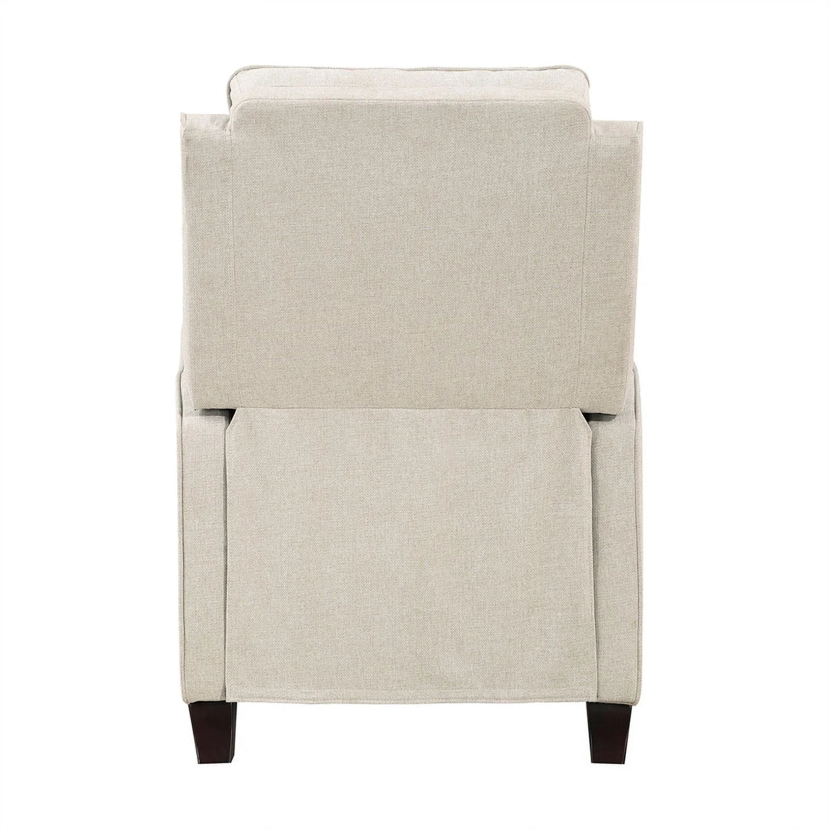 Beige Upholstered Fabric Push Back Recliner J1350