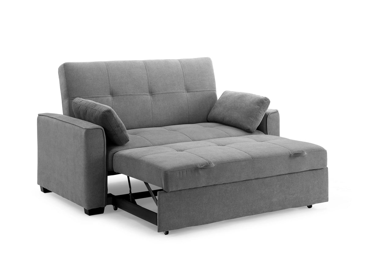 Light Gray Queen Size Chenille Sleeper Sofa Y4974