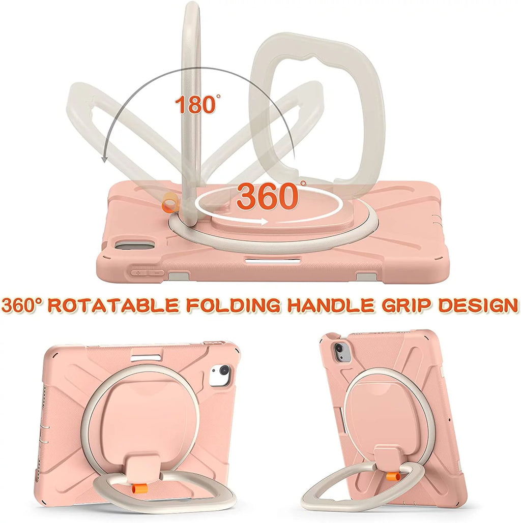 iPad Case with Rotatable Stand Shoulder Strap Pencil Holder Shockproof Silicone X70809