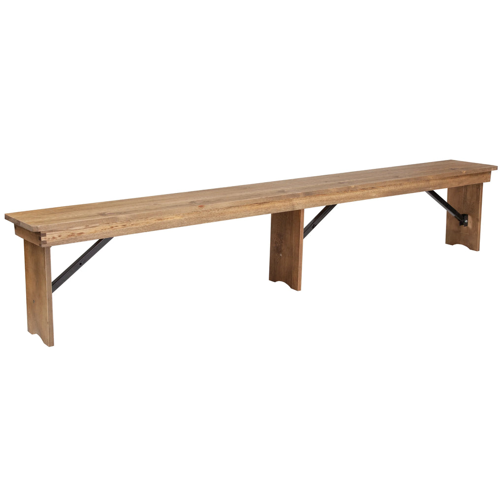 Antique Rustic Solid Pine Folding Farm Bench J8851