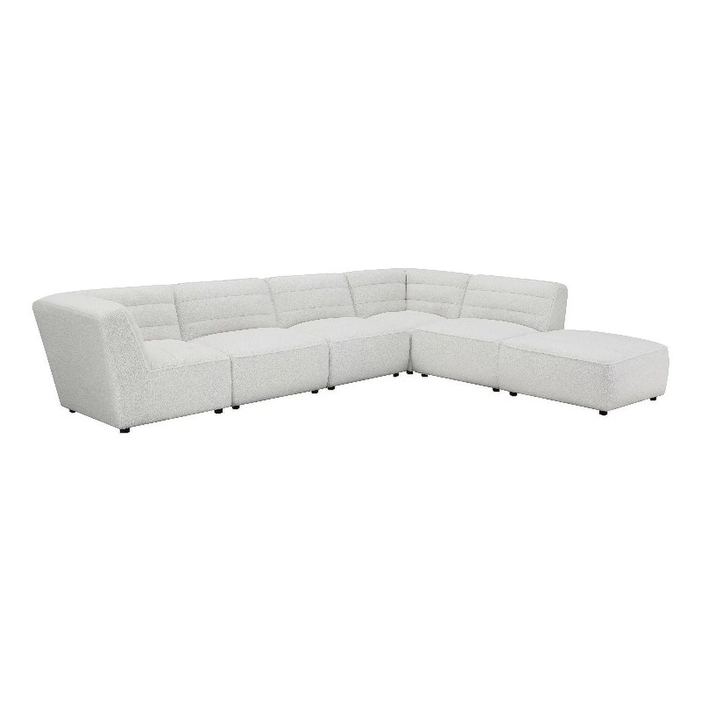 White 6-Piece Faux Leather Sectional Q988