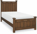 Twin Low Post Bed in Cabin Brown C65612