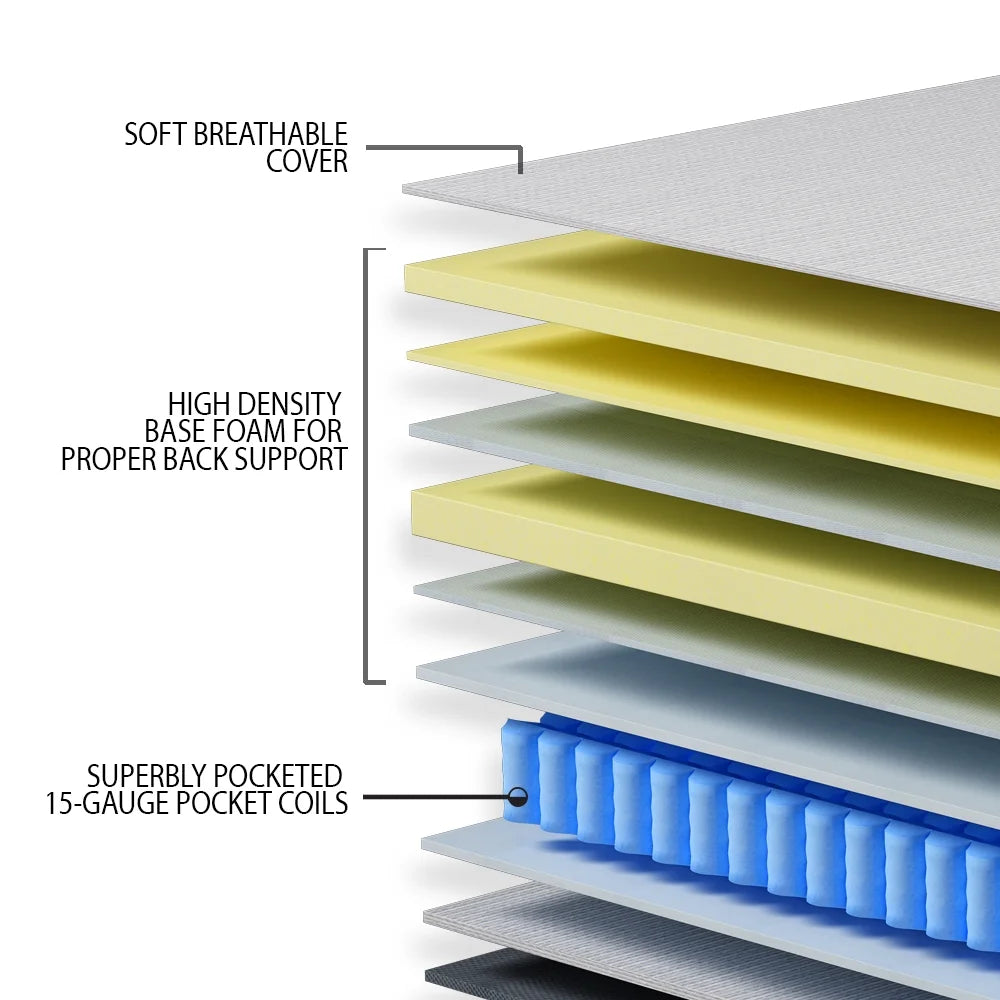 16 Inch Cool Memory Foam Pocket Spring Hybrid Mattress X804189