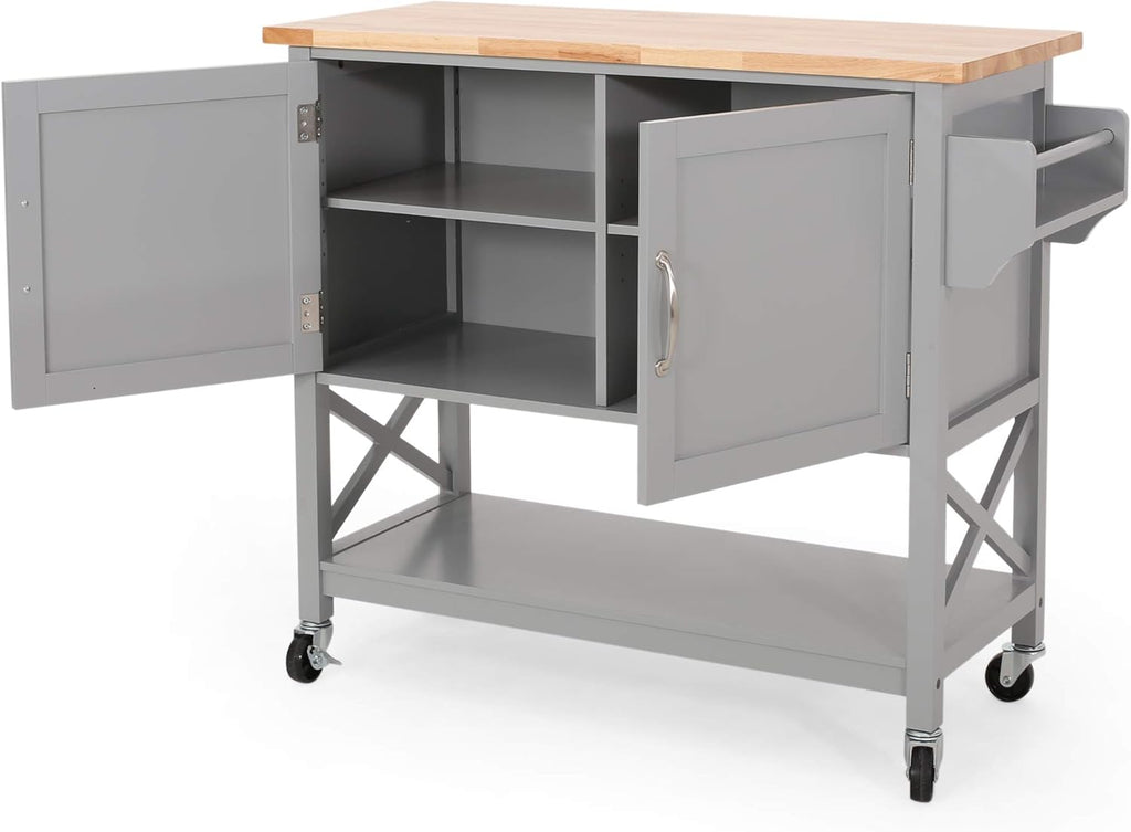 Gray Kitchen Cart with Wheels C71815