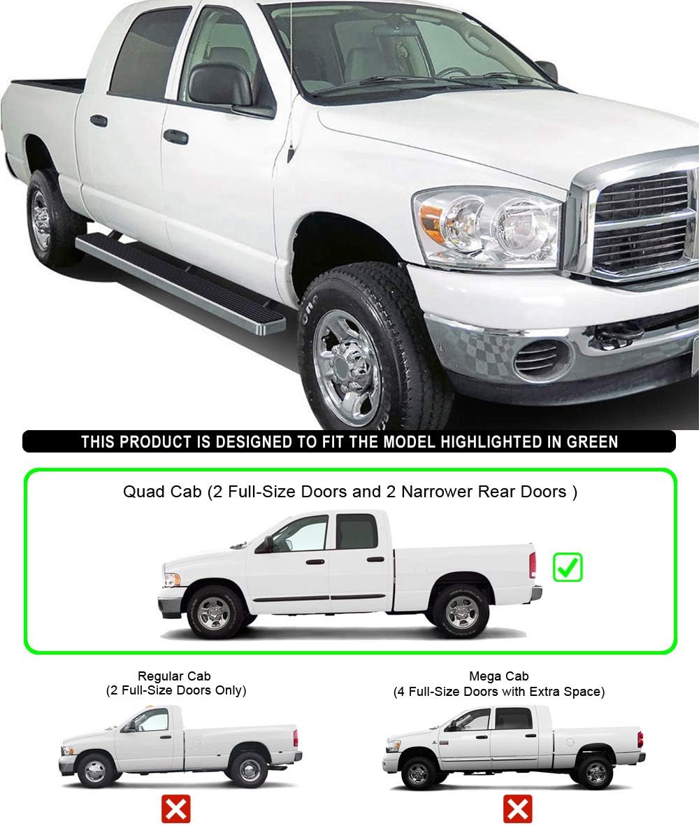 Running Boards Compatible with Dodge Ram 1500 2500 3500 Quad Cab C63873