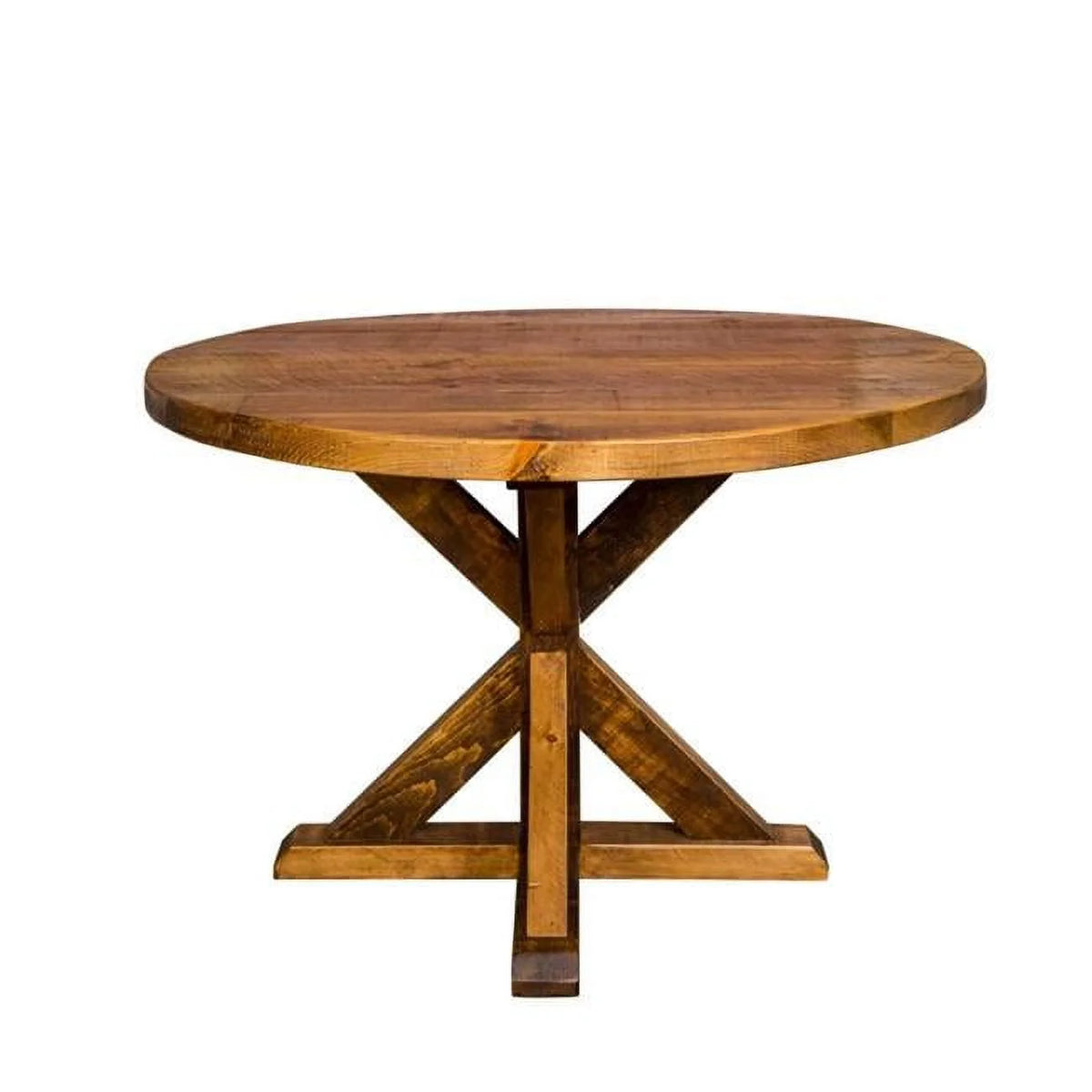 Brown Rustic Solid Wood Round Dining Table O954