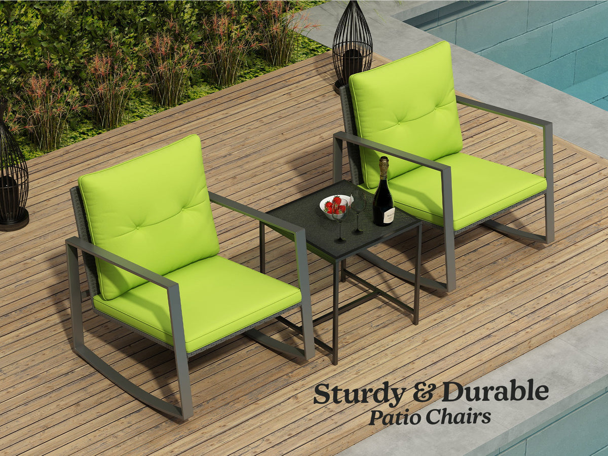 3-Piece Outdoor Bistro Set Green A609005