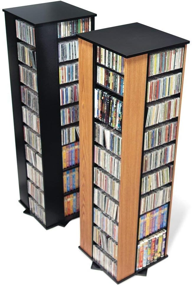 Black Spinning Tower Storage Cabinet W65392