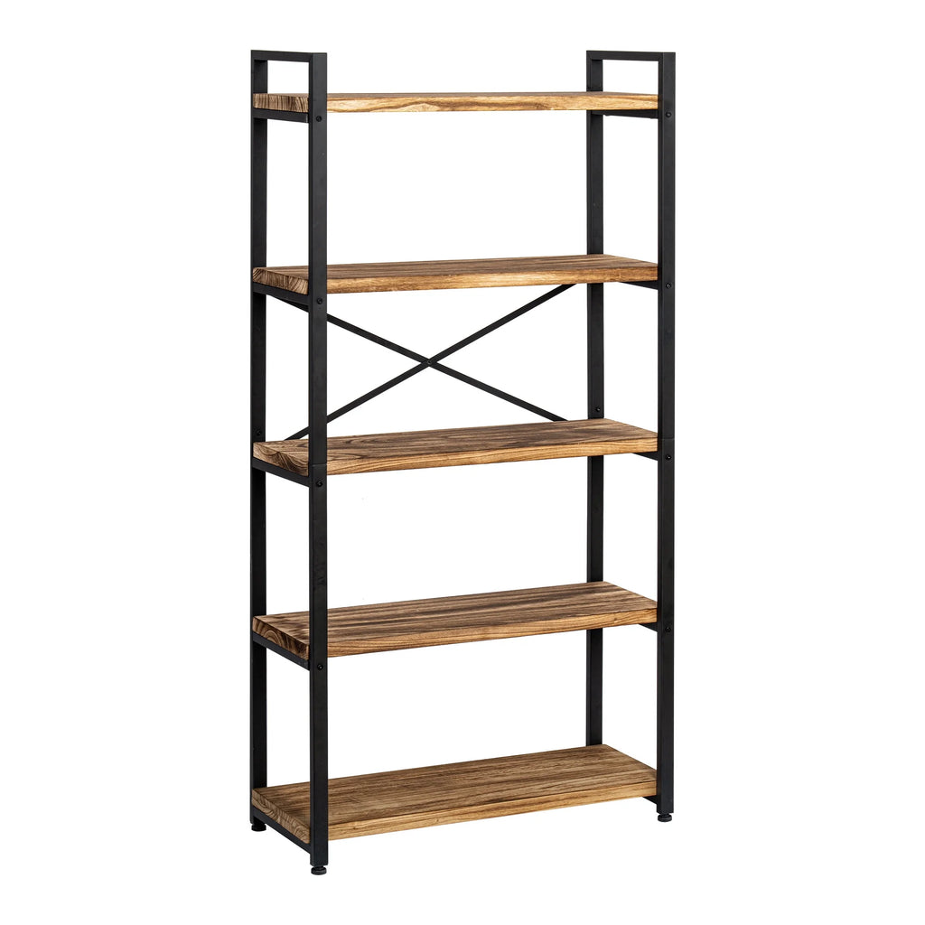 5 Tier Solid Real Wood Bookshelf E9836