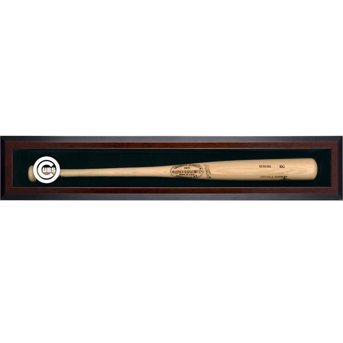 Chicago Cubs Logo Brown Framed Single Bat Display Case X1752