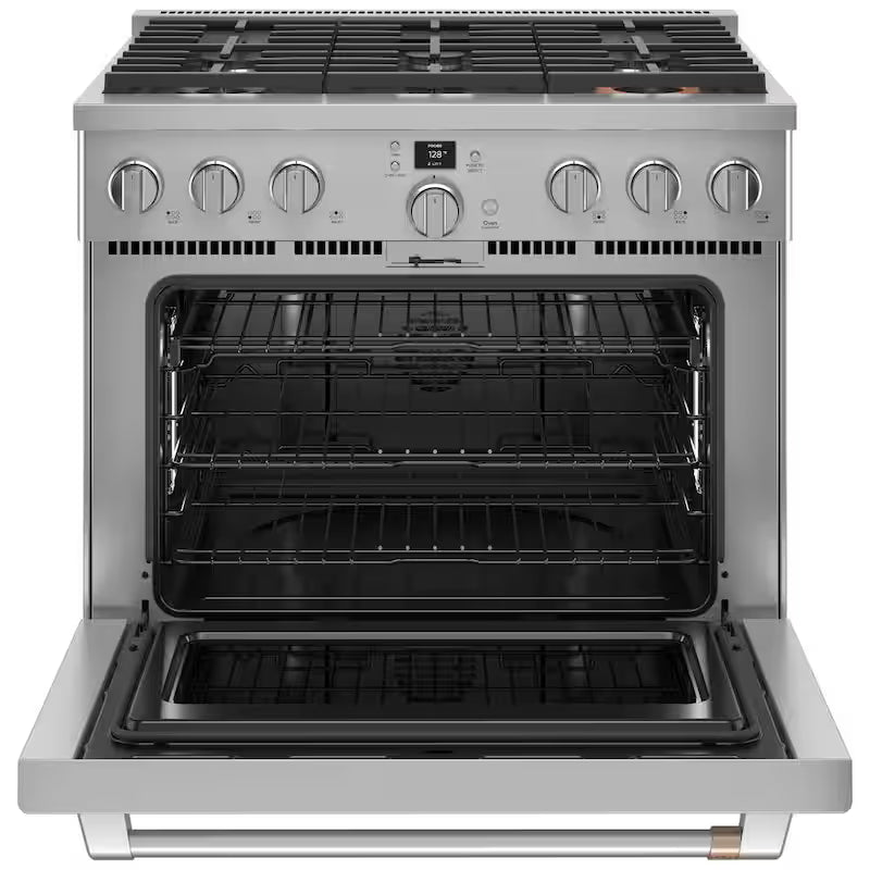 6 Burner Dual Fuel Range with Convection in Stainless Steel D447