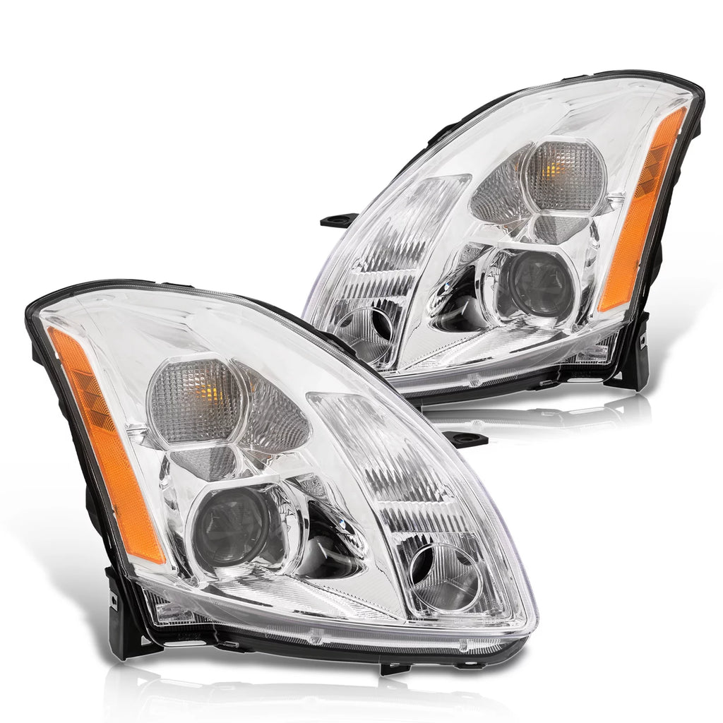 Chrome Housing Clear Lens Projector Headlights Pair E215681