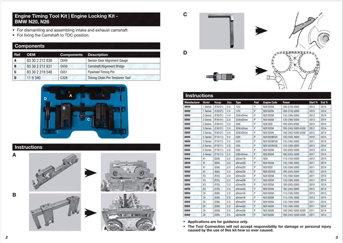 Engine Alignment Locking Timing Tool Pack of 2 Q24691