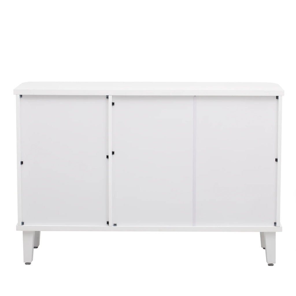 Solid Wood Veneer Storage Cabinet with Three Doors H5730