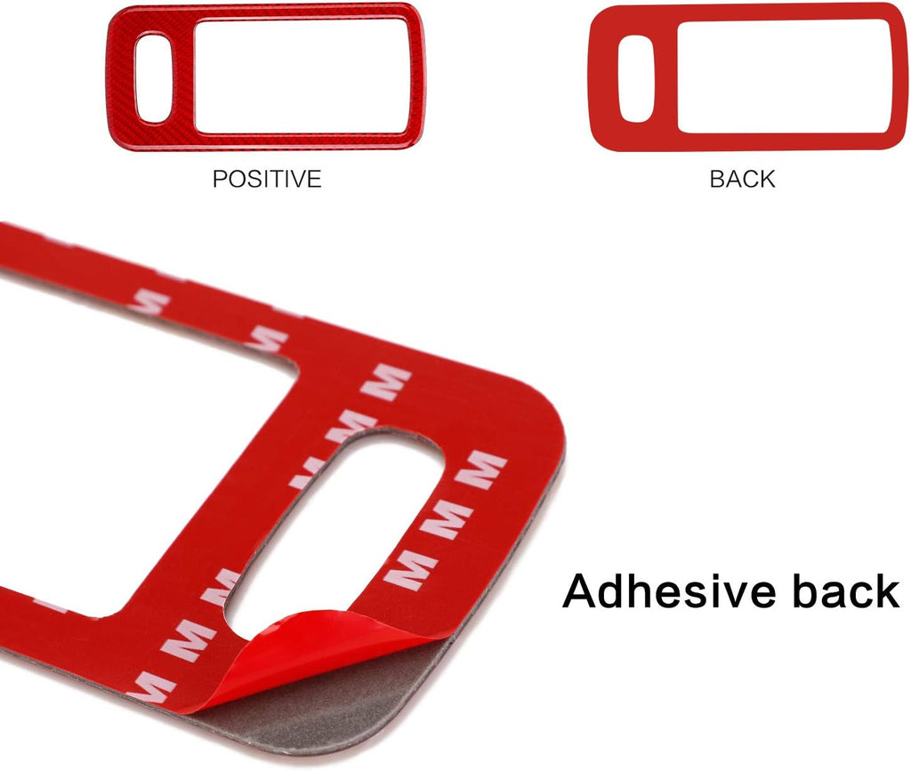 Carbon Fiber Interior Door Handle Decoration Sticker 2Pcs Red B739