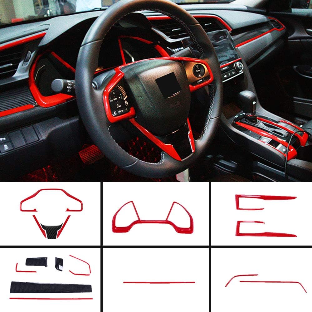 Car Interior Trim and Steering Wheel Cover Accessories 16Pcs O2831