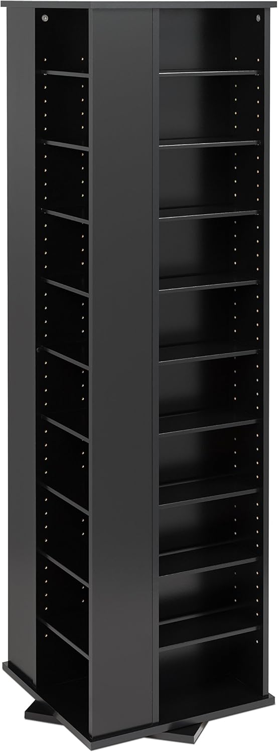 Black Spinning Tower Storage Cabinet W65392