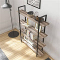 5-Tier Rustic Wood and Metal Bookcase H171