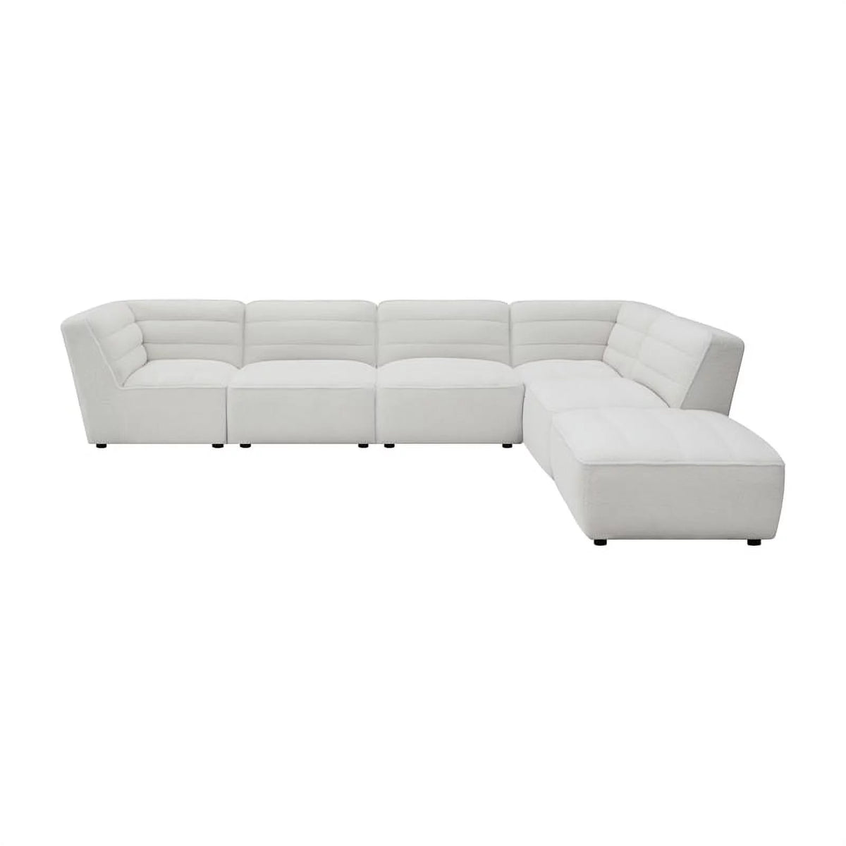 White 6-Piece Faux Leather Sectional Q988