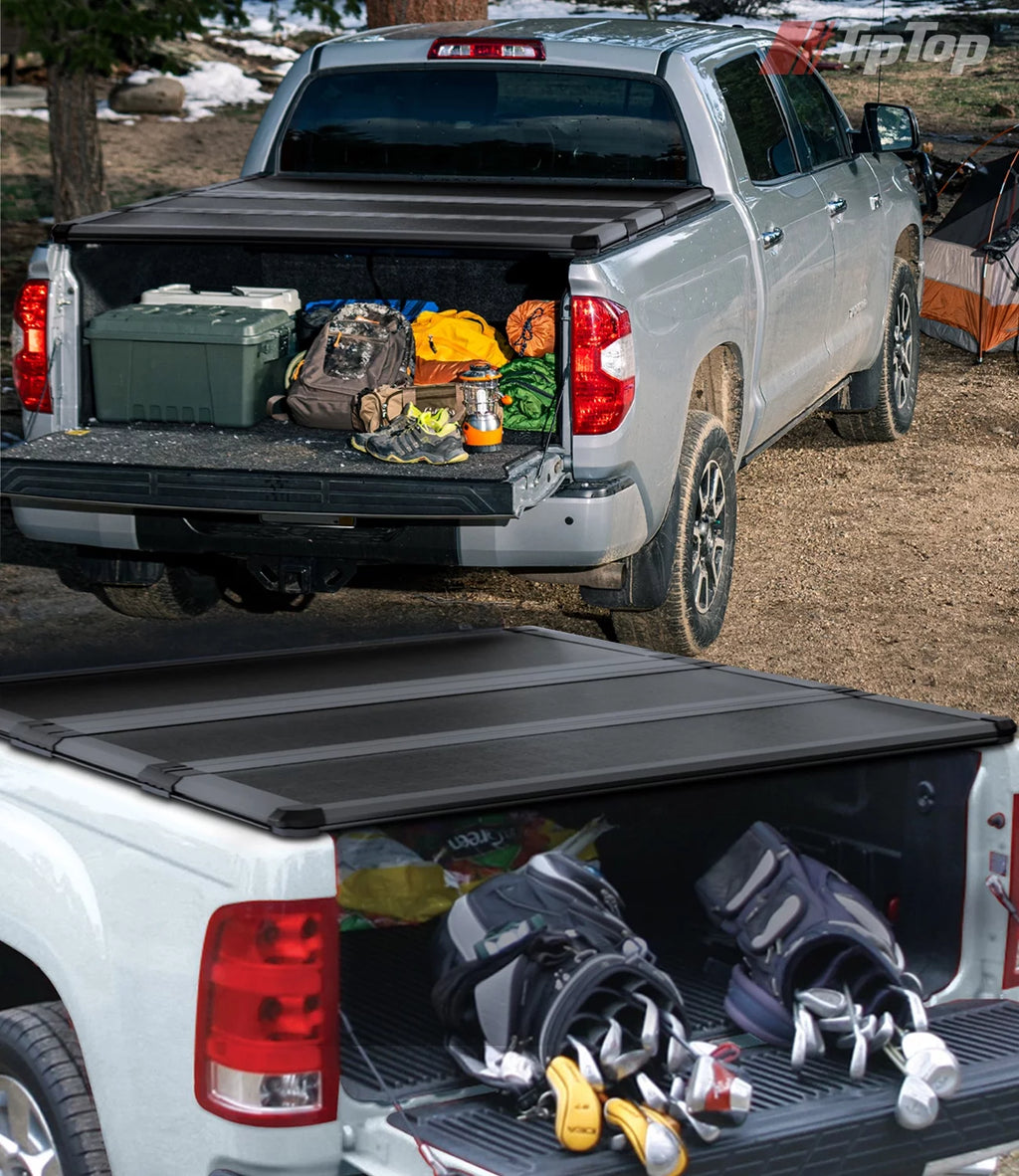 Tri-Fold Hard Tonneau Cover Truck Bed FRP On Top H532276