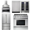 36 Propane Gas Range, Range Hood, Microwave, Refrigerator, Dishwasher, Wine Cooler A731