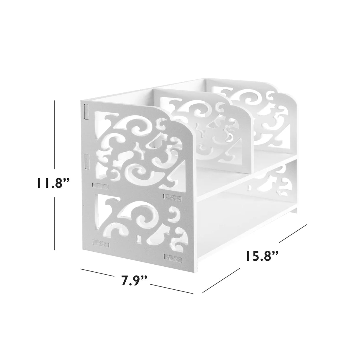 Small Desktop Organizer Bookshelf Storage Rack Wood Display Shelf O3939